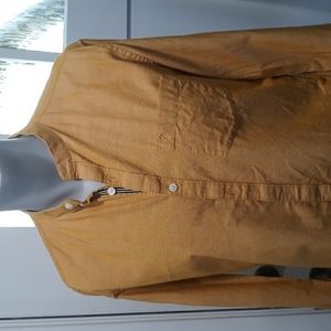 Netplay mens yellow banded collar cotton shirt. Medium